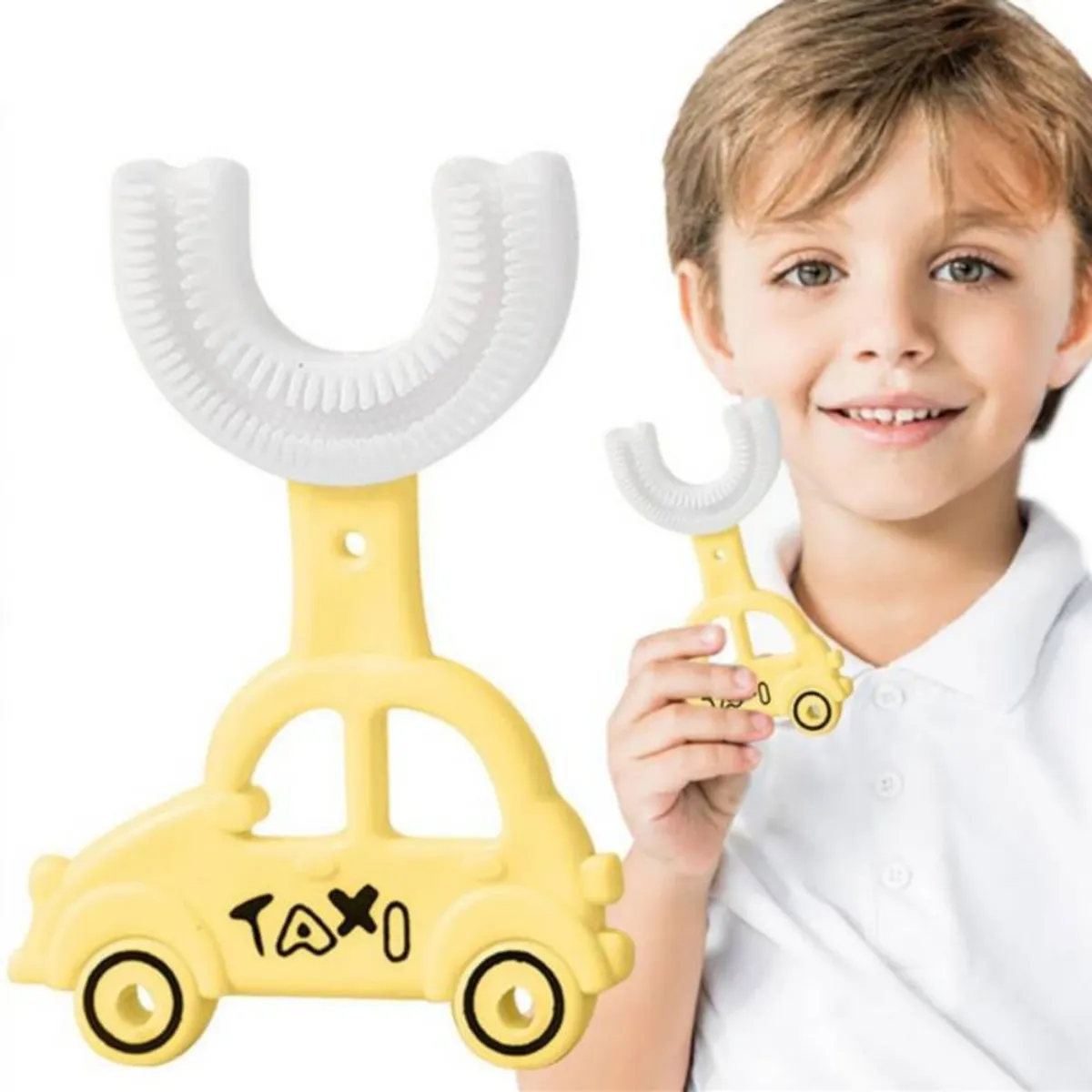 GENERICO - Cepillo Dental Limpiador Bucal 360 para Niños Forma de U de Silicona