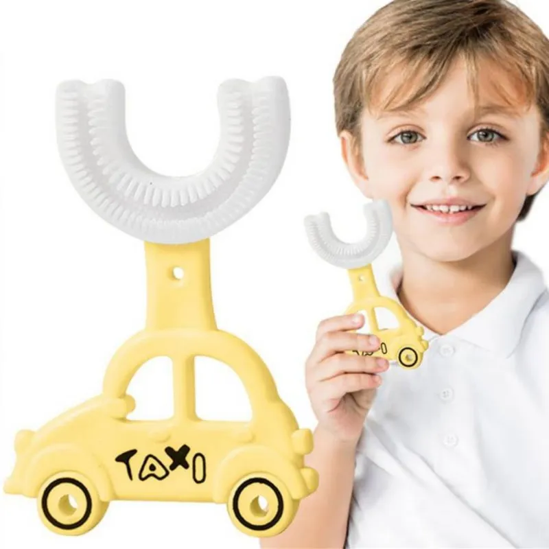 GENERICO - Cepillo Dental Limpiador Bucal 360 para Niños Forma de U de Silicona