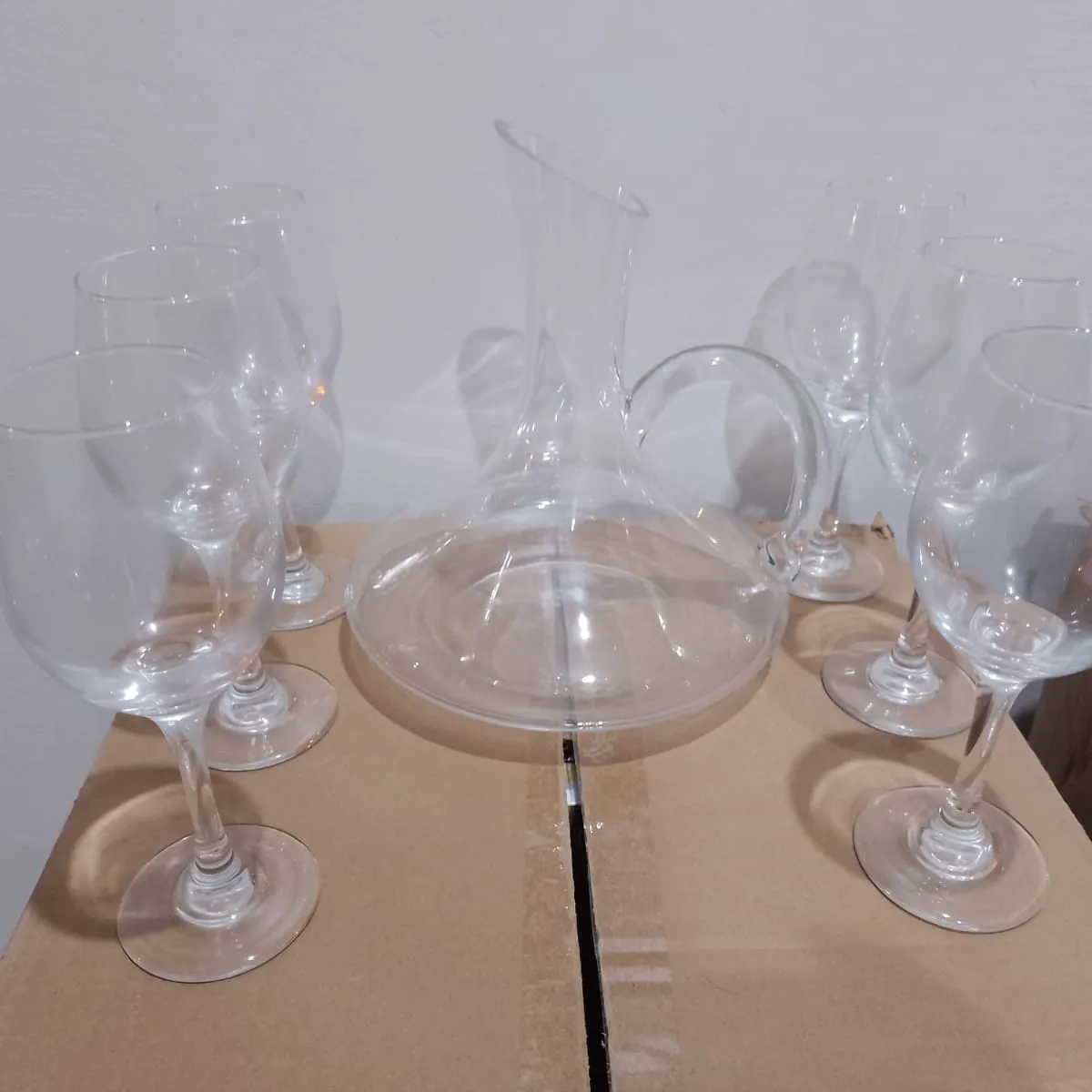 GENERICO - Set De Decantador De Vino Con Asa Y Copas X 7 Piezas