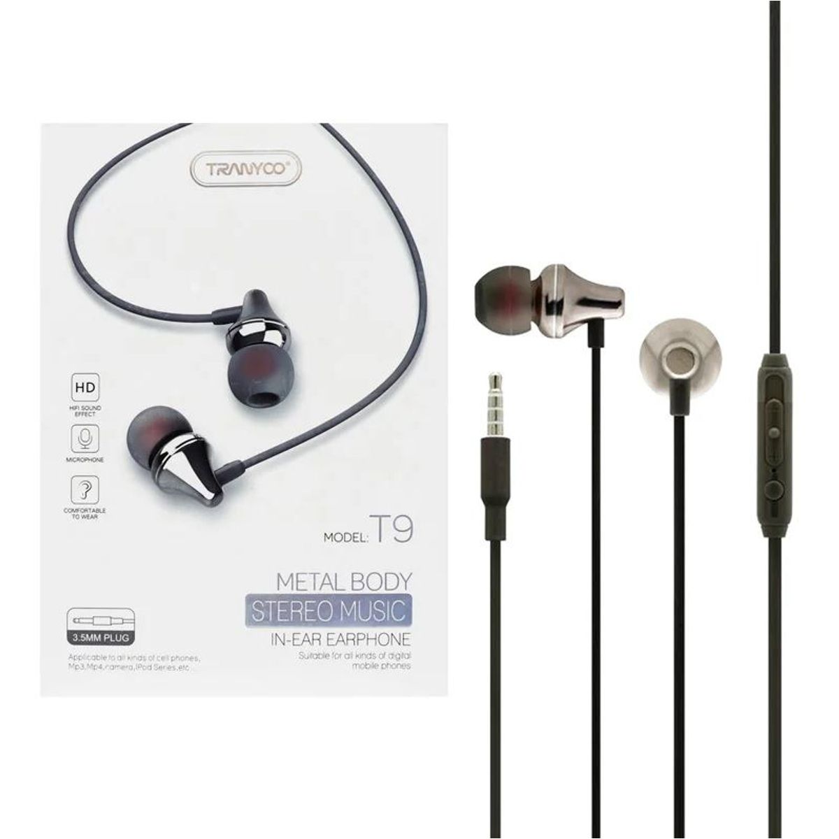 TRANYOO - Audifonos 35mm - Tranyoo T9 - Cuerpo Metalico
