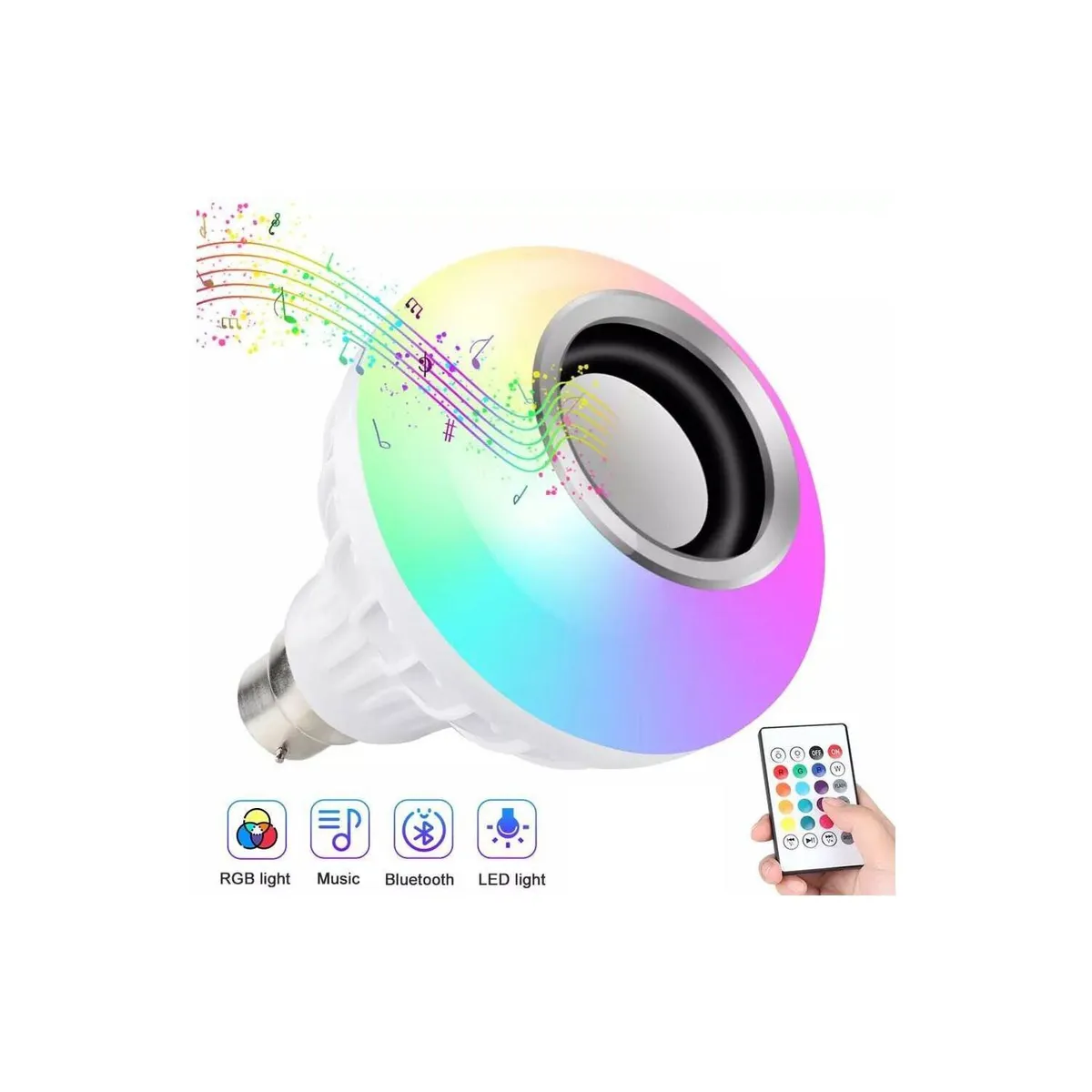GENERICO - Foco LED Con Parlante Bluetooth 16 Colores