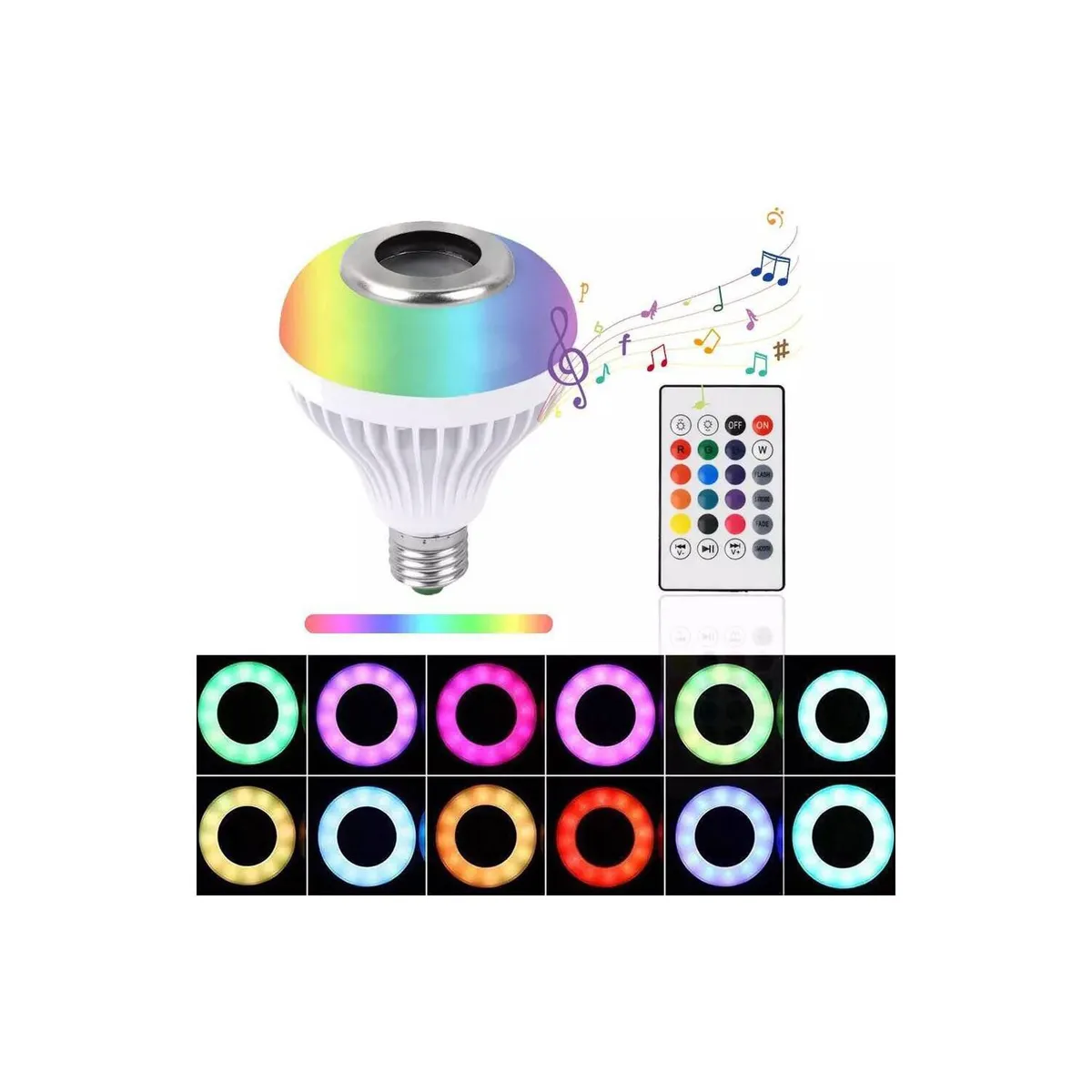 GENERICO - Foco LED Con Parlante Bluetooth 16 Colores