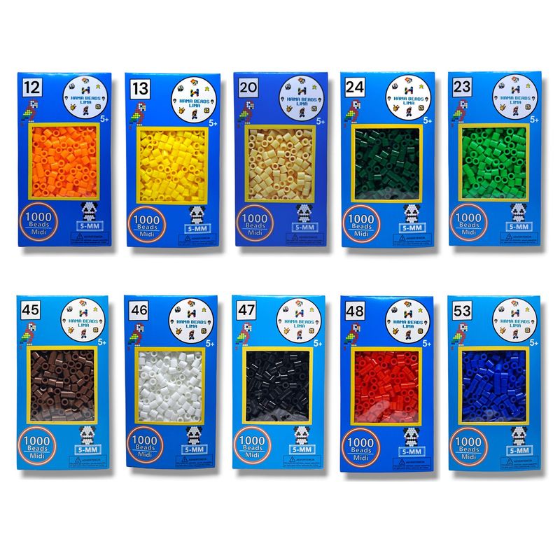 GENERICO - Hama Beads Colores 10,000 Unidades De Beads Midi - 5mm