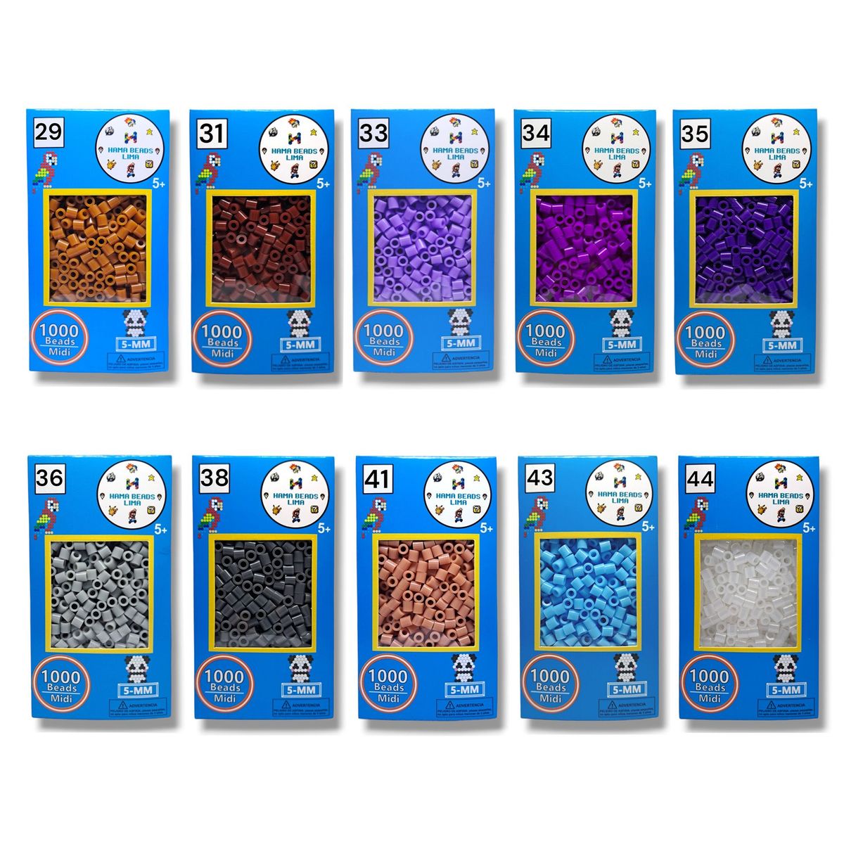 GENERICO - Hama Beads Colores 10,000 Unidades De Beads Midi - 5mm