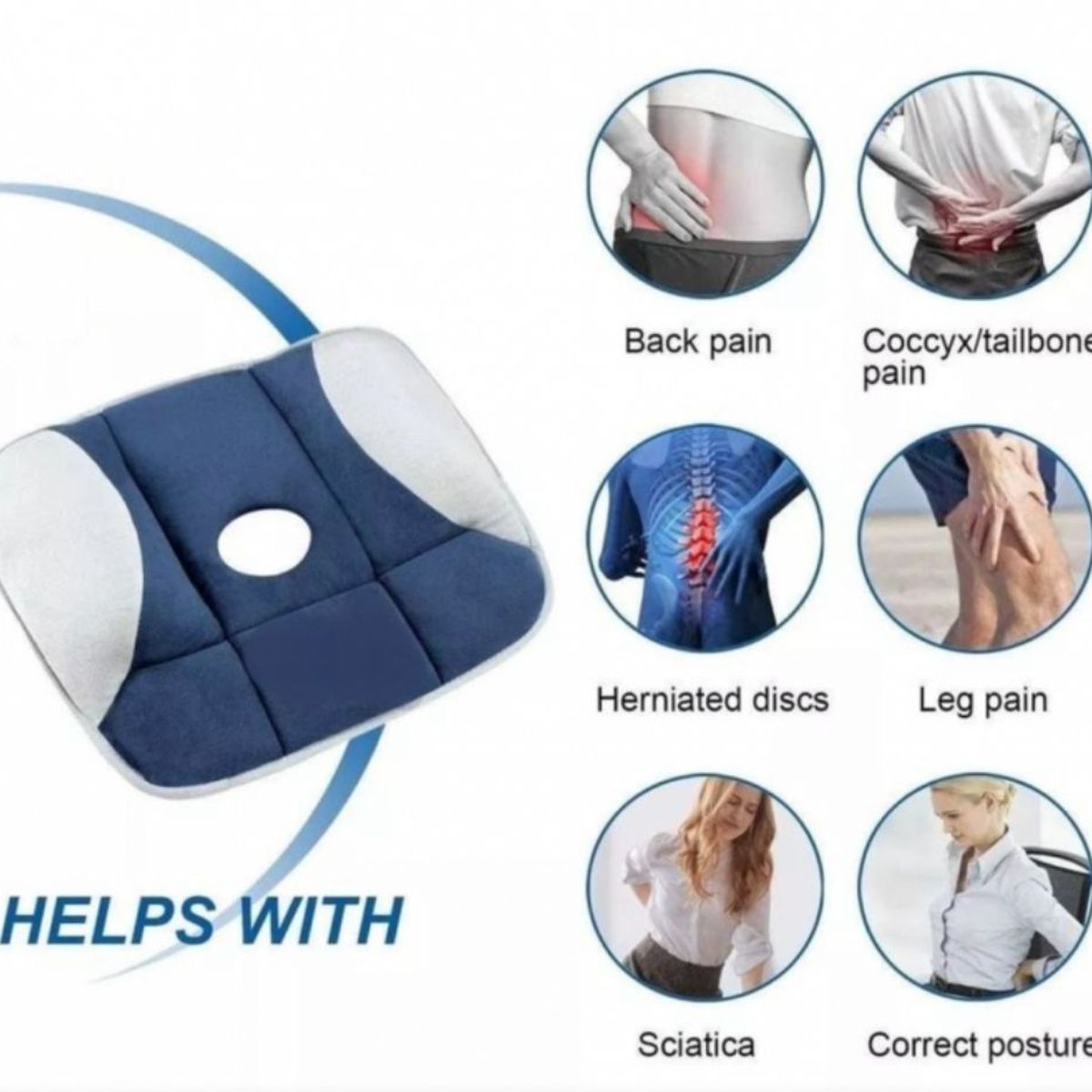 GENERICO - Cojín Corrector de Postura Alivia la Presión Hemorroides