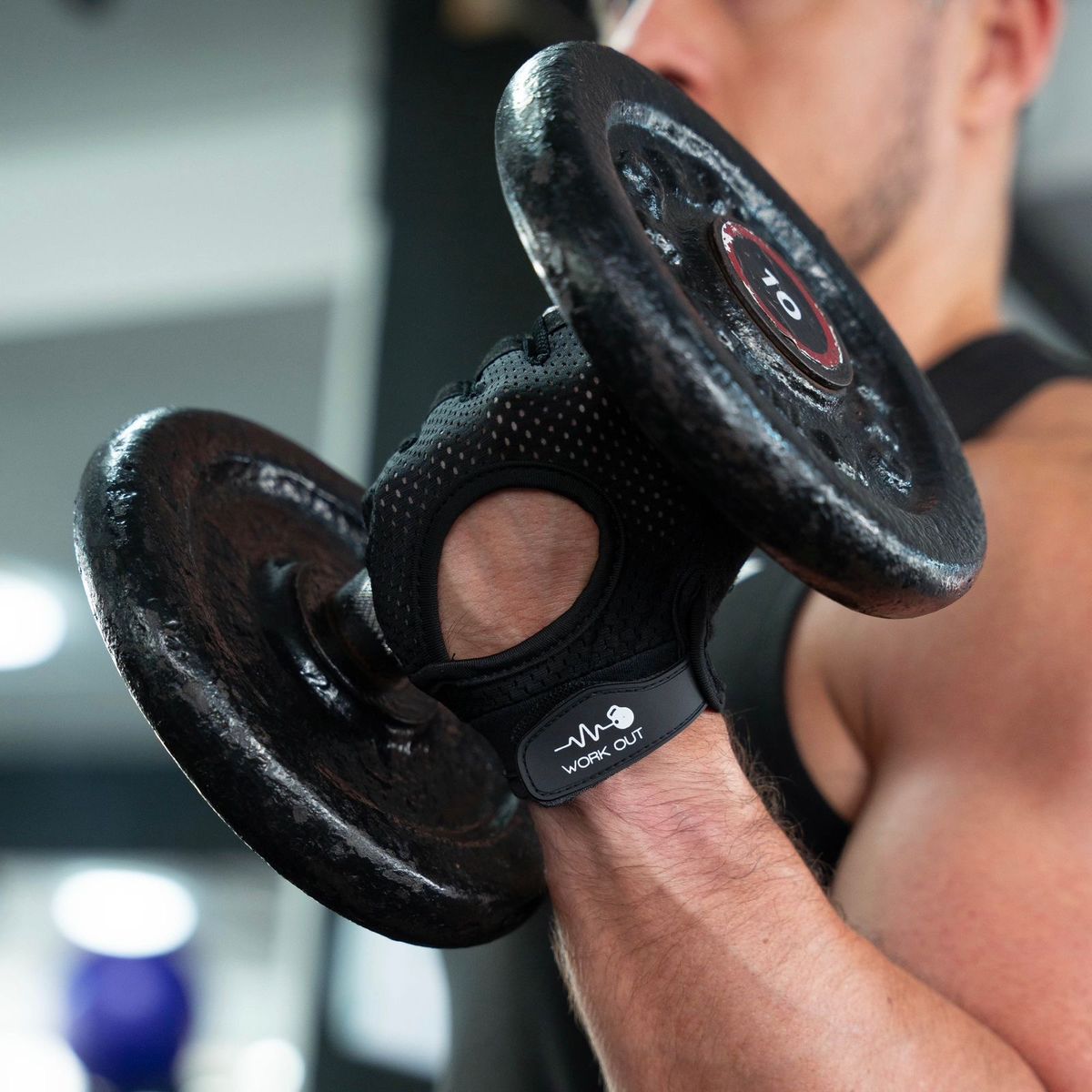 WORK OUT - GUANTES PARA GIMNASIO NEGRO