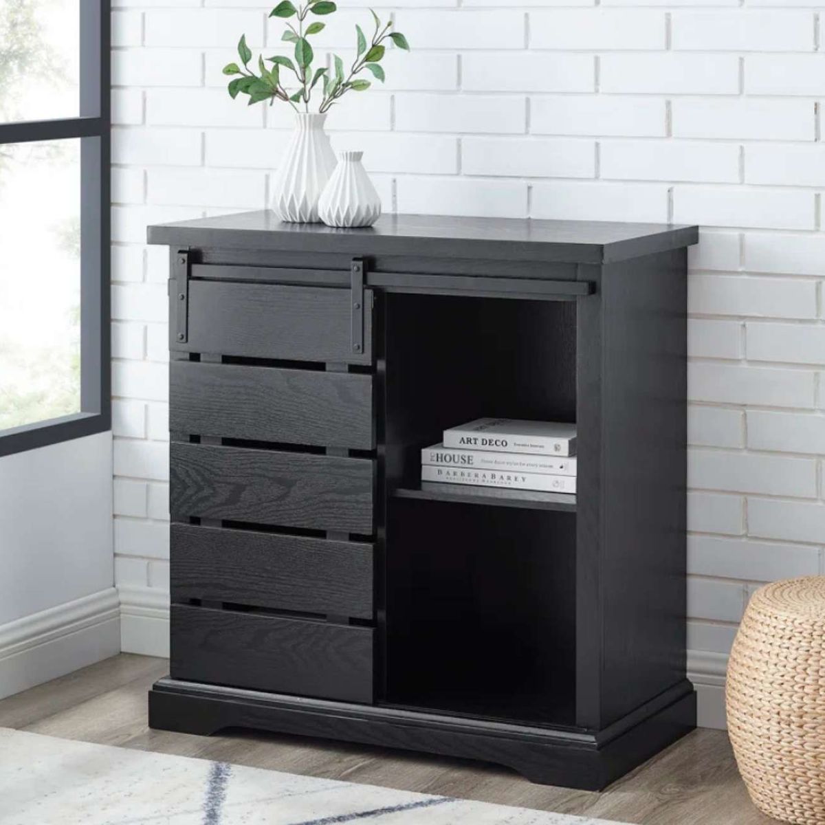 VENTITAS HOME - Cómoda Industrial Hassan Ventitas Home Roble Negro