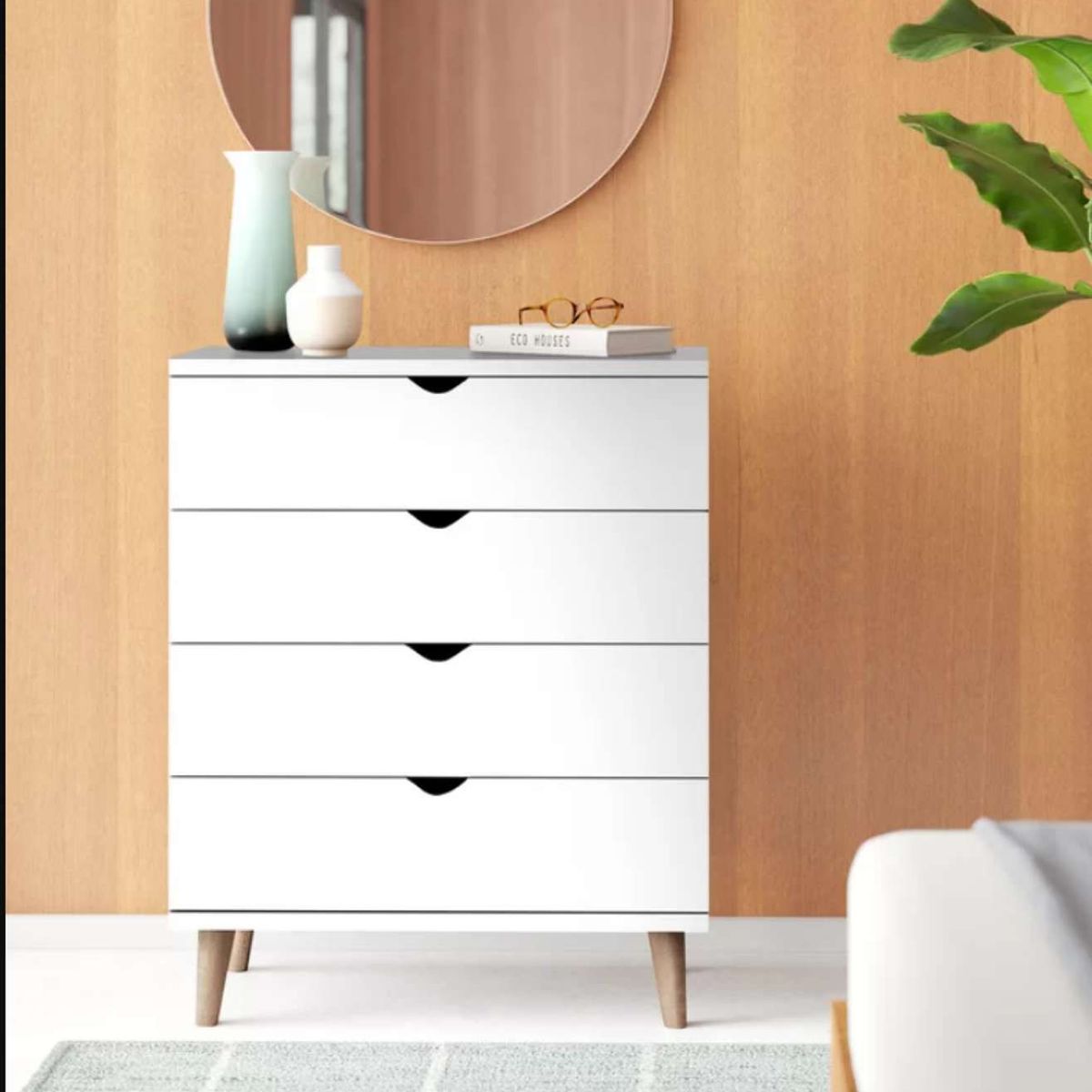 VENTITAS HOME - Cómoda Vintage Luna 4 Cajones Ventitas Home Blanco