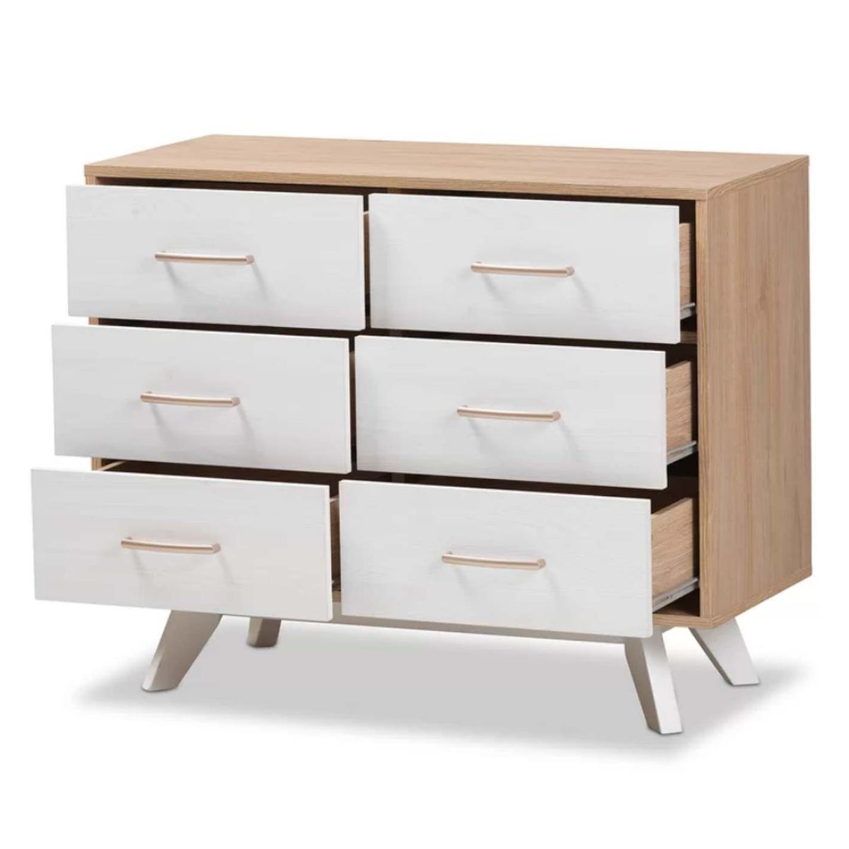 VENTITAS HOME - Cómoda Vintage Brooke 6 Compartimientos Ventitas Home Duna y Blanco