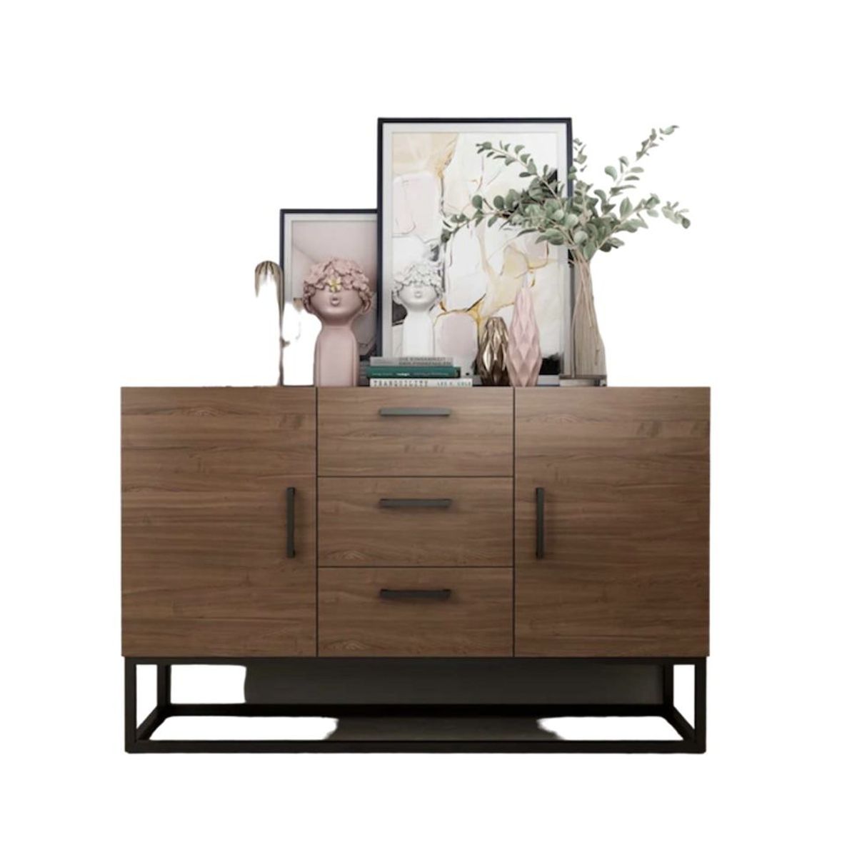 VENTITAS HOME - Cómoda Aparador Industrial Volané 5 Compartimientos Gales