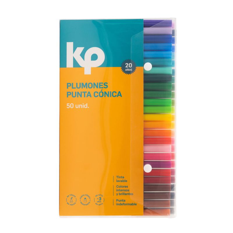 KP - Plumón Junior Punta Cónica (Estuche X 50)