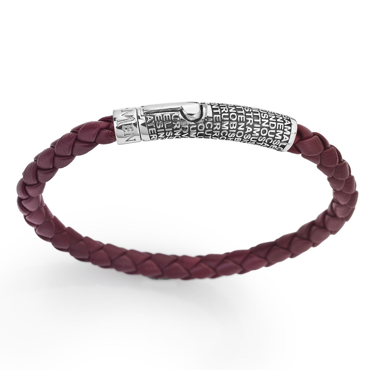 GENERICO - Pulsera de cuero marrón para hombre AMEN