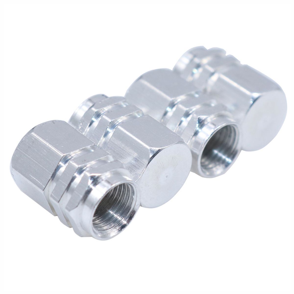 GENERICO - Tapas Metálicas Para Pitón De Llanta - Plateado x 4und