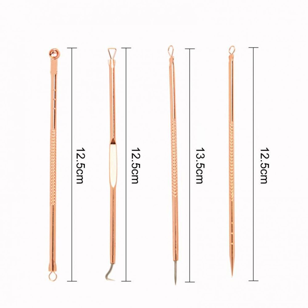 OEM - Kit 4 Agujas Dobles Removedor Espinillas Puntos Negros Granos Barritos