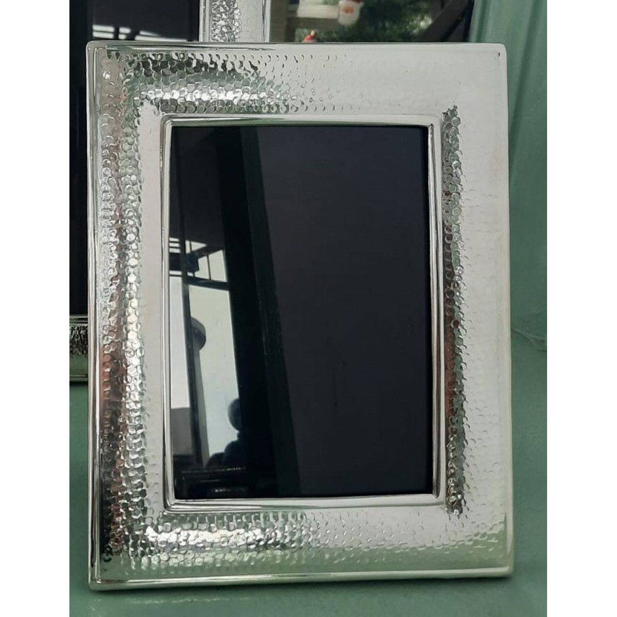 PERU - Decorativo Adorno Marco cuadro martillado PLat. ley 950 foto de 13x18