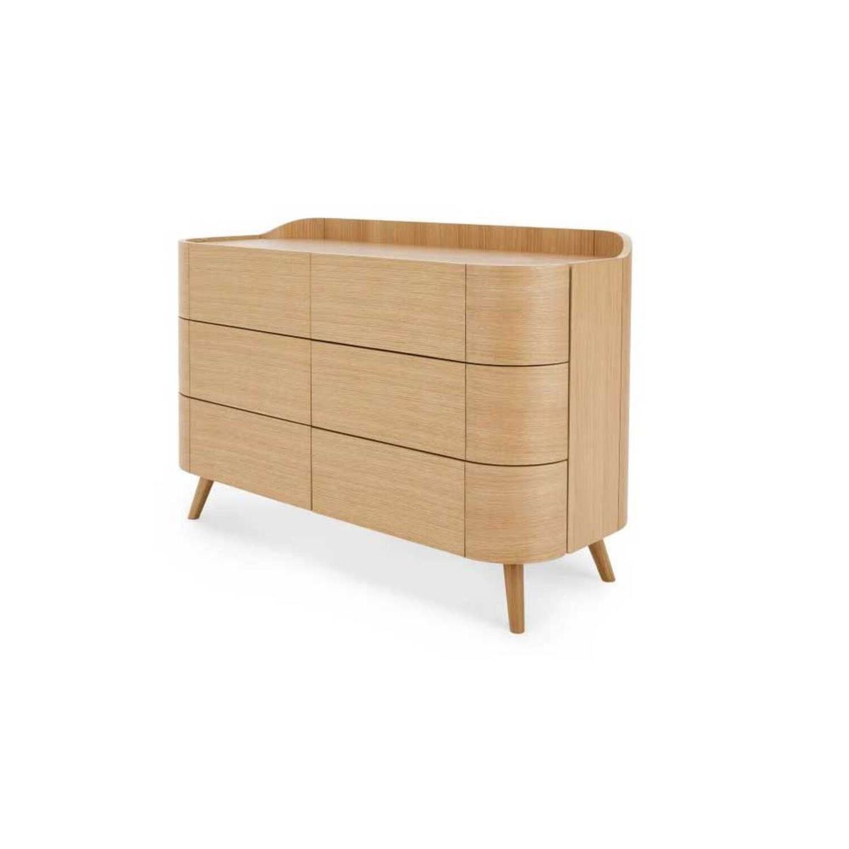 YOLODECORO - Cómoda Ancha 6 Cajones Ada Roble