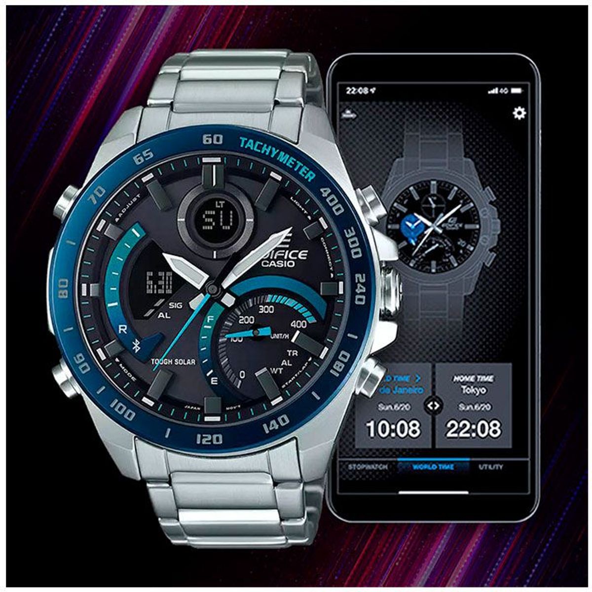 CASIO - Reloj Casio Edifice Bluetooth Tough Solar ECB-900DB-1B