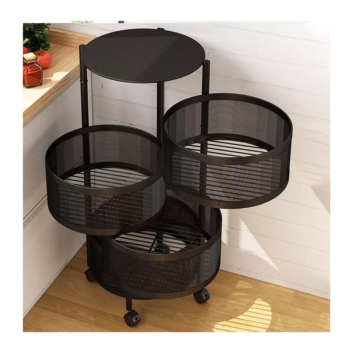 GRETAIL - Estante Cesta Cocina Para Frutas Verduras Multifuncional 4 Niveles R