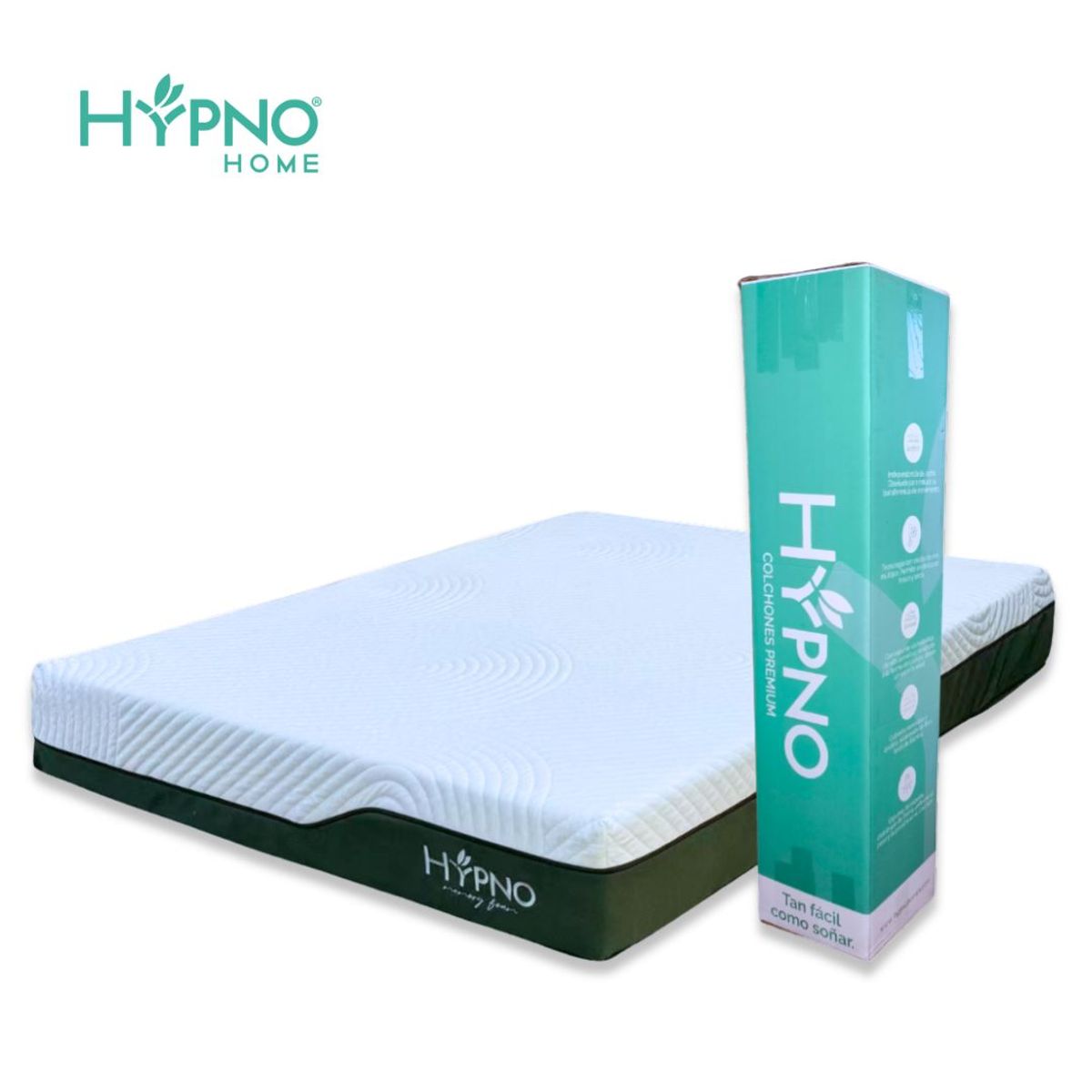 HYPNO HOME - Colchón Hypno de Memory Foam 1.5 Plz Con Funda Bambú