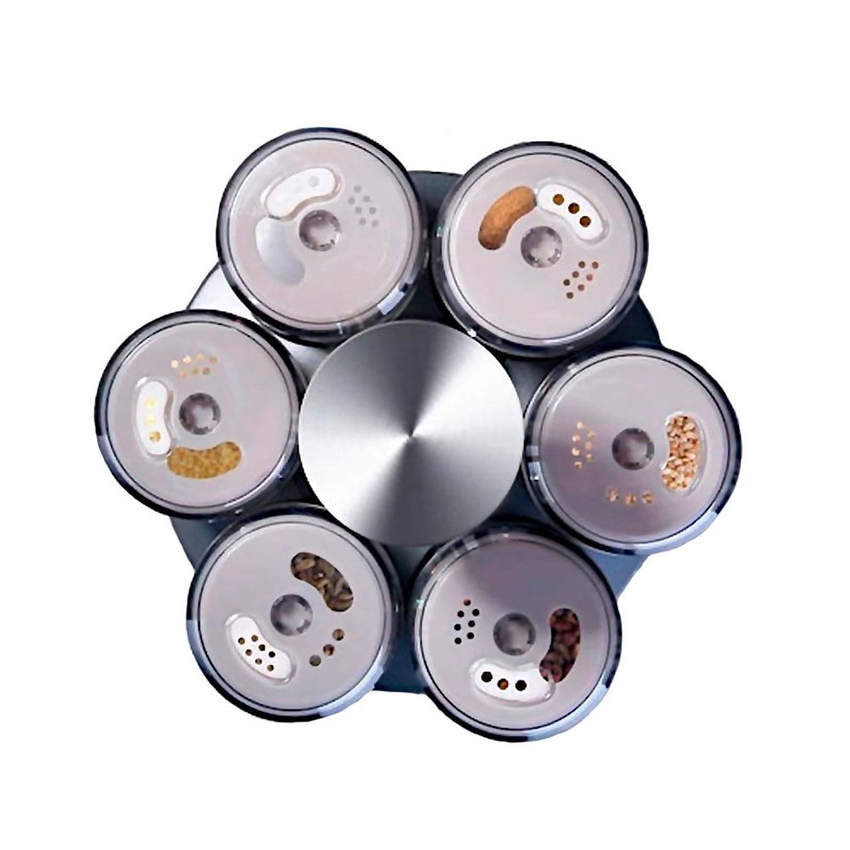 GENERICO - Condimentero Giratorio de Vidrio x6