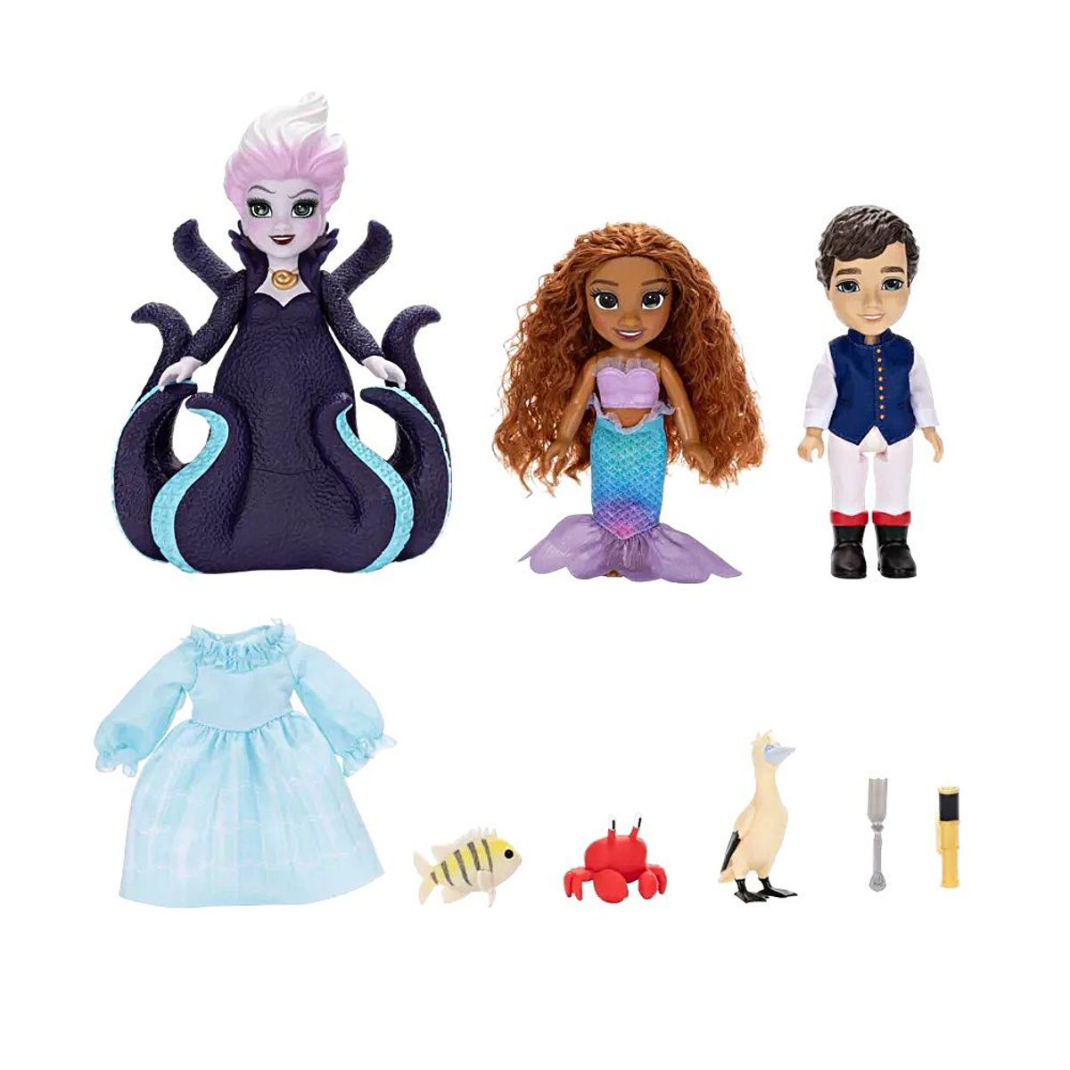 JAKKS PACIFIC - Set de Muñecos Mini Jakks Ariel, Eric y Ursula La Sirenita Live Action