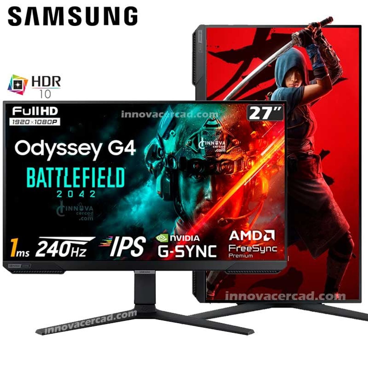 SAMSUNG - Monitor Samsung Odyssey G4 LS27BG402ENXGO Full HD 240Hz IPS 1ms G-SYNC