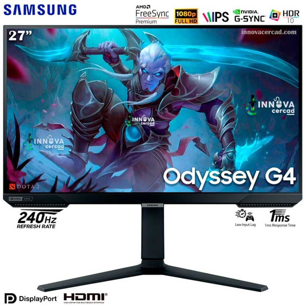 SAMSUNG - Monitor Samsung Odyssey G4 LS27BG402ENXGO Full HD 240Hz IPS 1ms G-SYNC