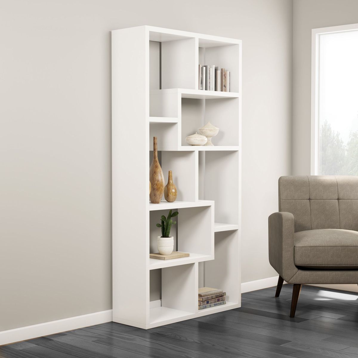 VILLA HOGAR - Estante librero Aldora blanco