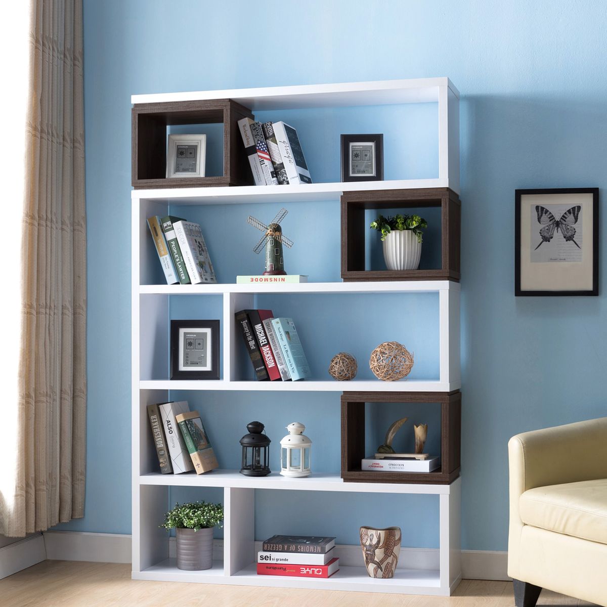 VILLA HOGAR - Estante librero minimalista Callia blanco