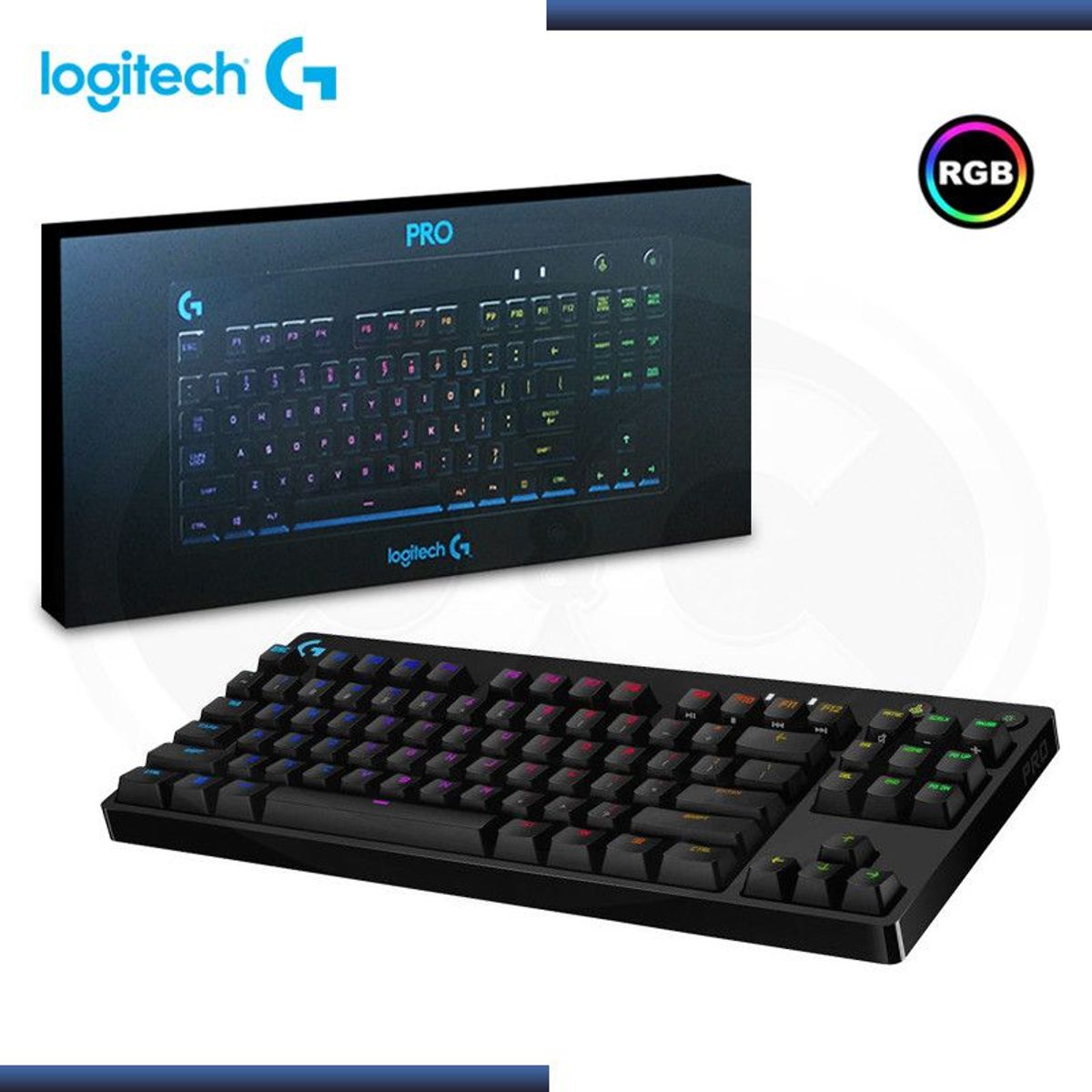 LOGITECH - Logitech - Teclado G PRO TKL GX Blue Clicky RGB Lightsync