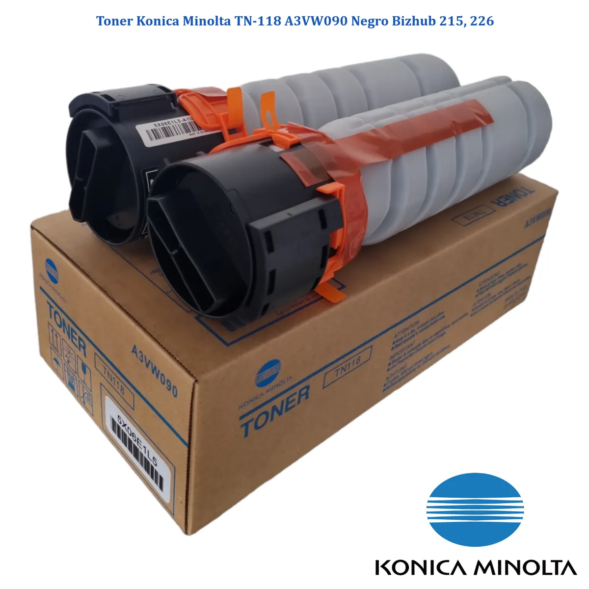 KONICA MINOLTA - Toner Konica Minolta TN-118 A3VW090 Negro Bizhub 215, 226