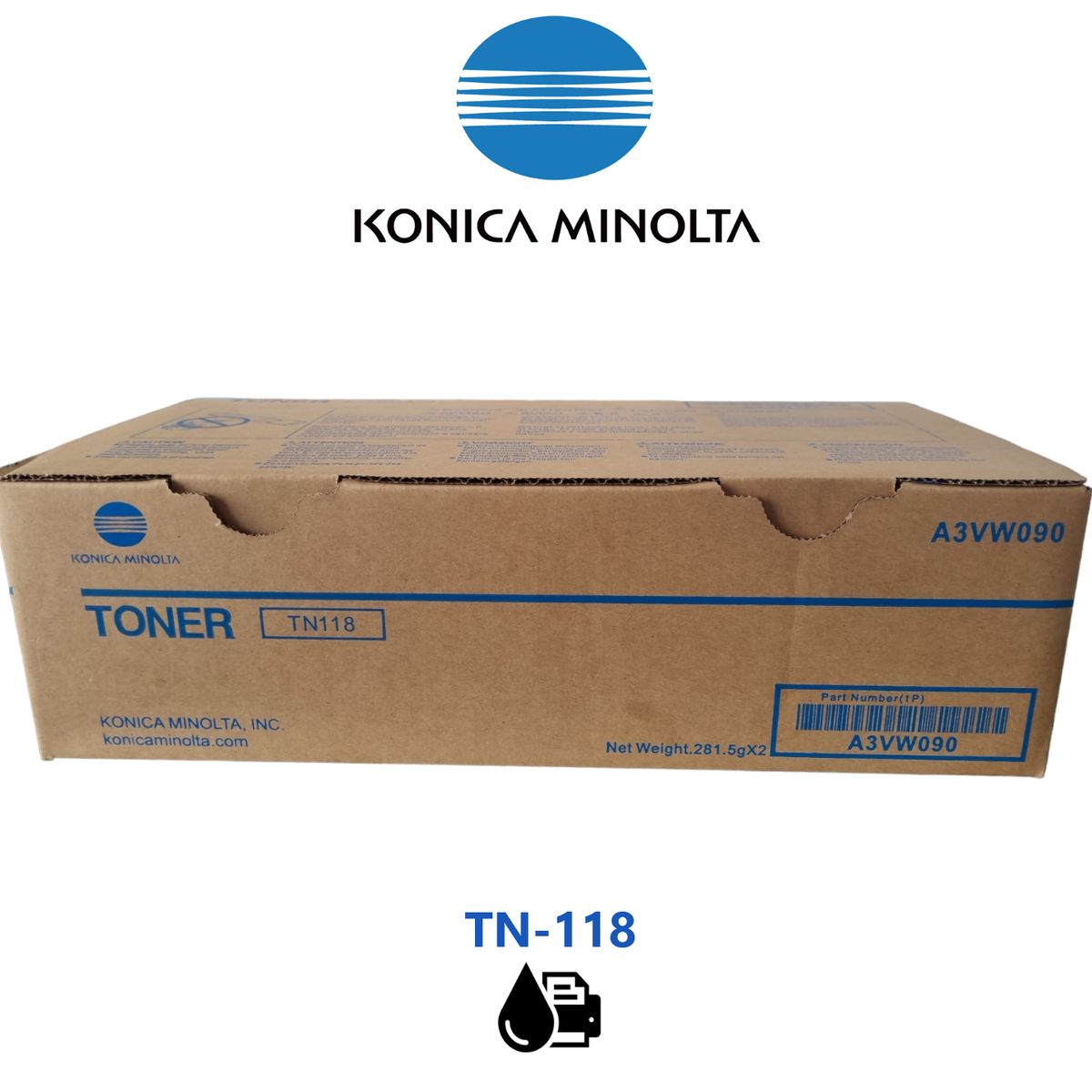 KONICA MINOLTA - Toner Konica Minolta TN-118 A3VW090 Negro Bizhub 215, 226