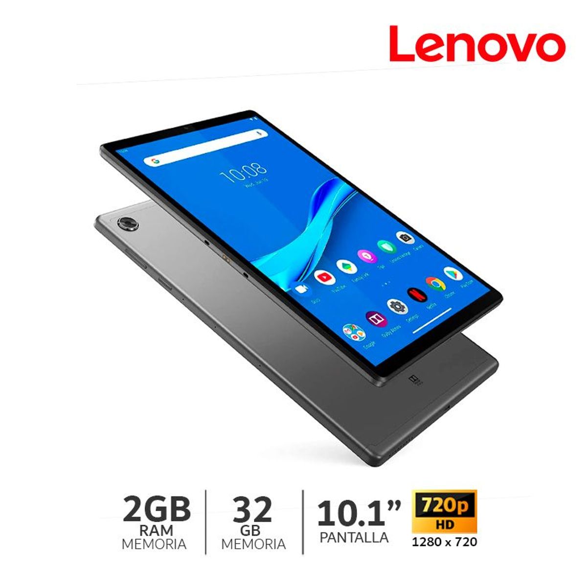 LENOVO - Tablet Lenovo Tab M10 HD TB-X306X 2da Gen 10.1" 4G LTE-2Gb LPDDR4-32Gb eMCP4x Android 10
