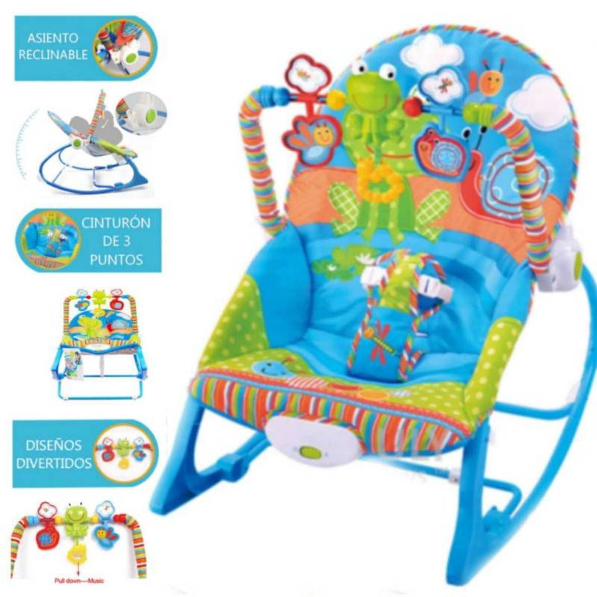 GENERICO - Silla Mecedora con Vibrador ROCKER Musical y Toys C