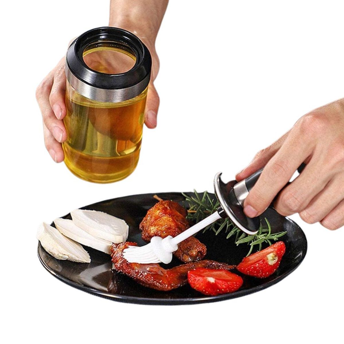 INSPIRA - Condimentero Especiero Frasco de Vidrio con Cepillo