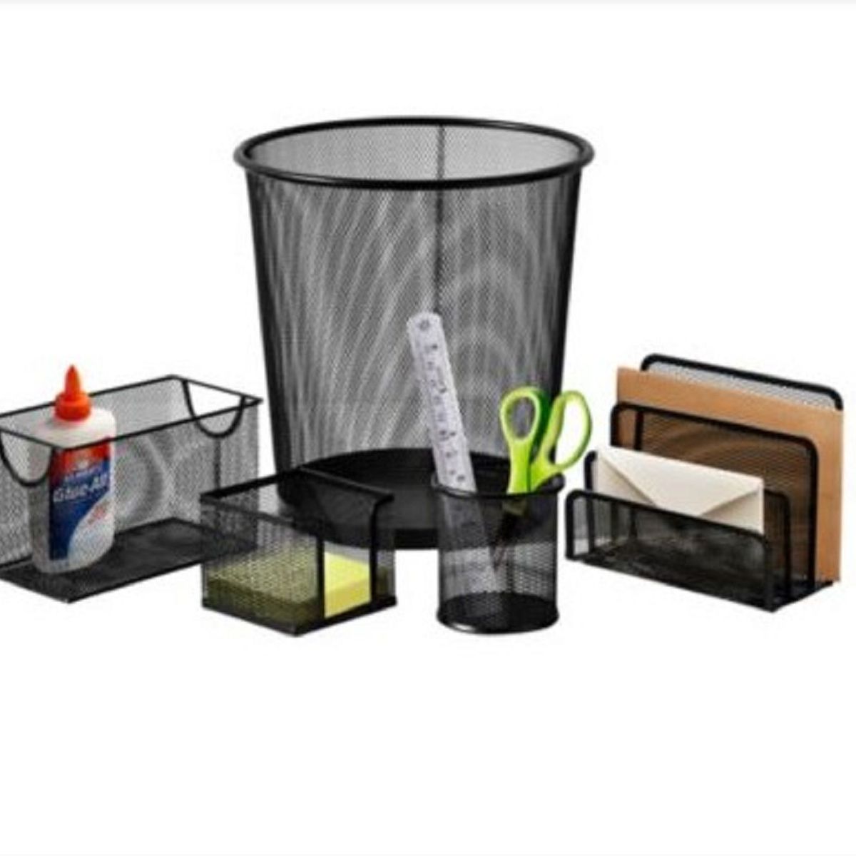 GENERICO - SET ORGANIZADOR ORDENADOR DE OFICINA METALICO 5PZAS