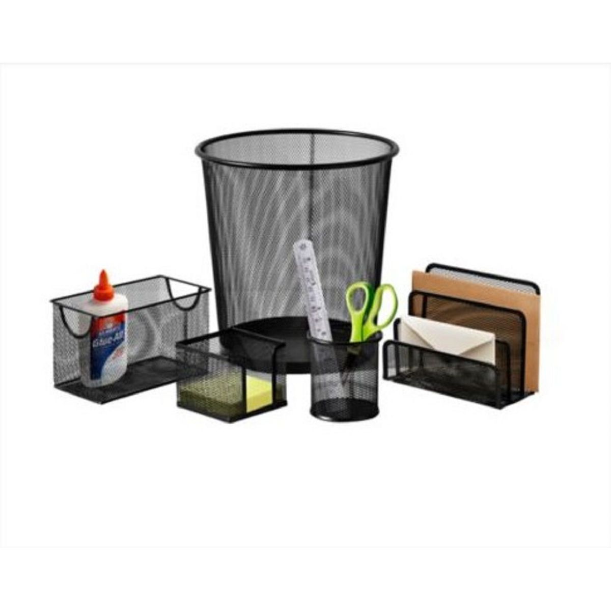 GENERICO - SET ORGANIZADOR ORDENADOR DE OFICINA METALICO 5PZAS