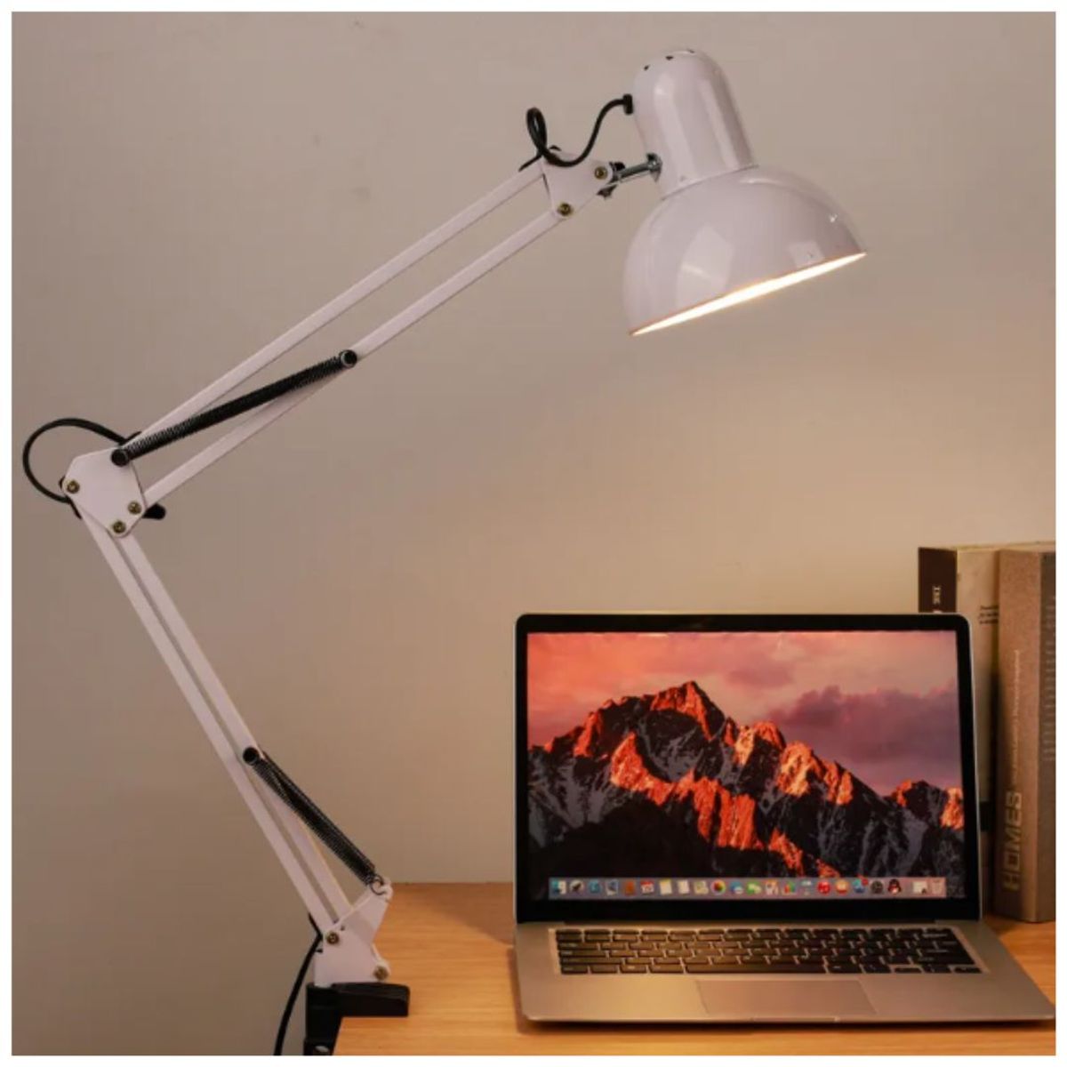 INSPIRA MARKET - Lampara de escritorio vintage elegante blanco