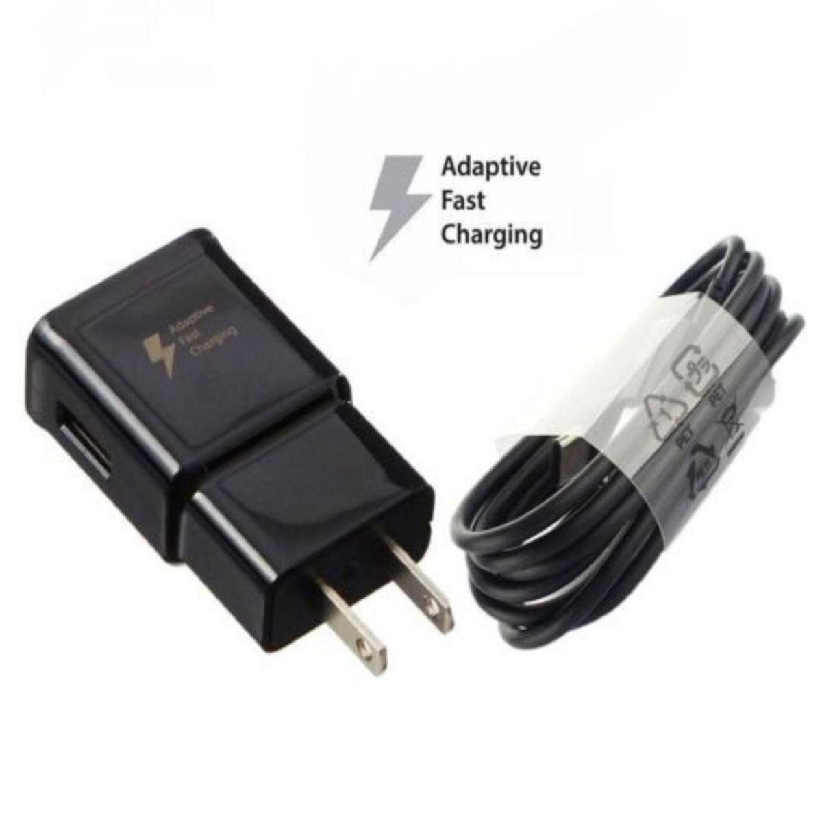 GENERICO - Cargador 15W con Cable Tipo-C para Galaxy S9 S9 Plus Negro