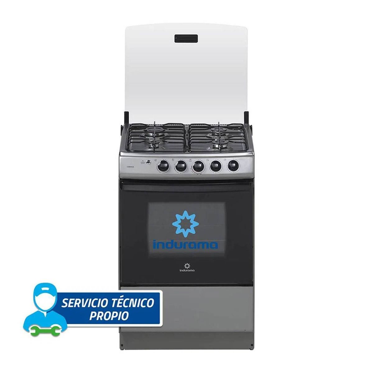 INDURAMA - Cocina a Gas Indurama 4 Hornillas Córdova Spazio Plus - Gris