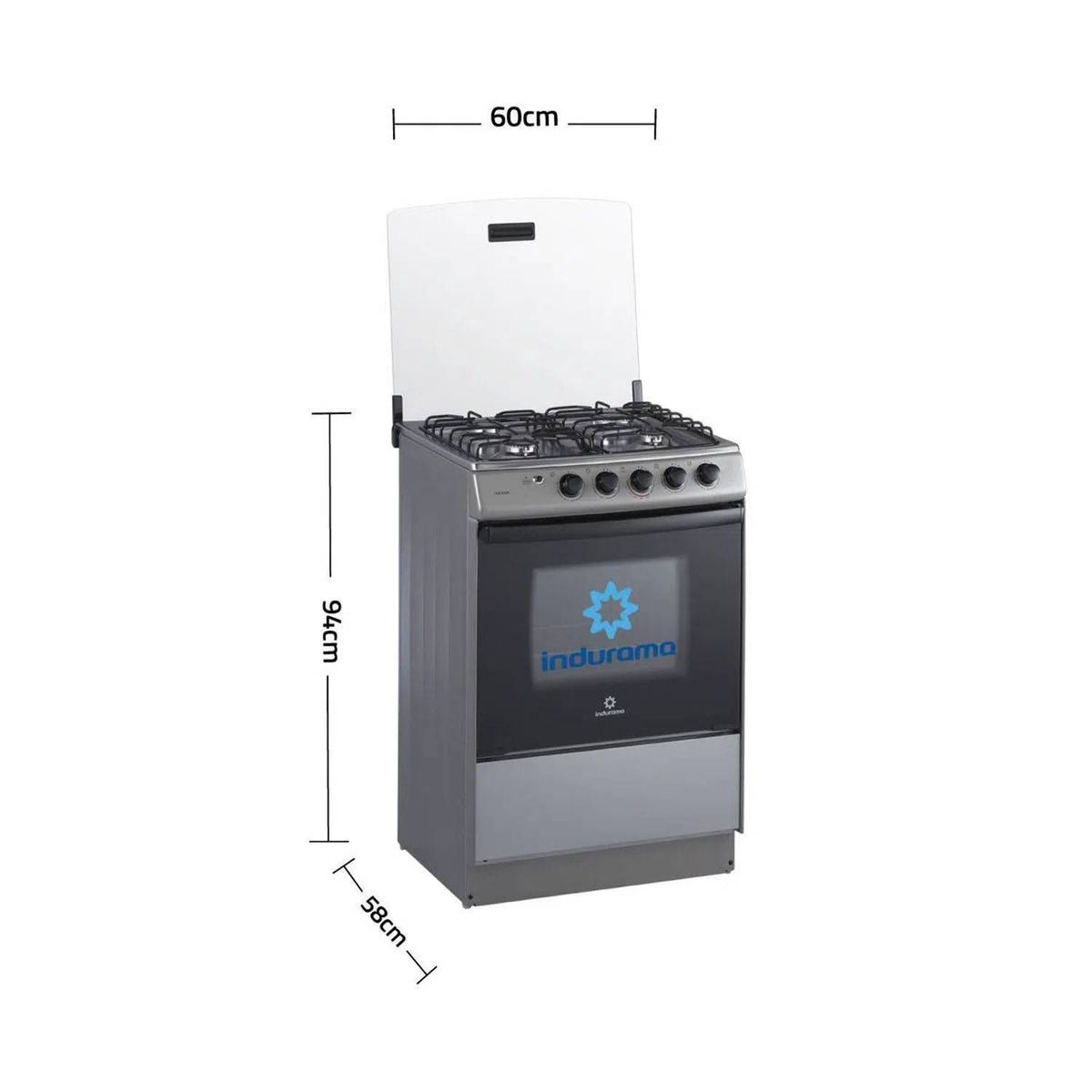 INDURAMA - Cocina a Gas Indurama 4 Hornillas Córdova Spazio Plus - Gris