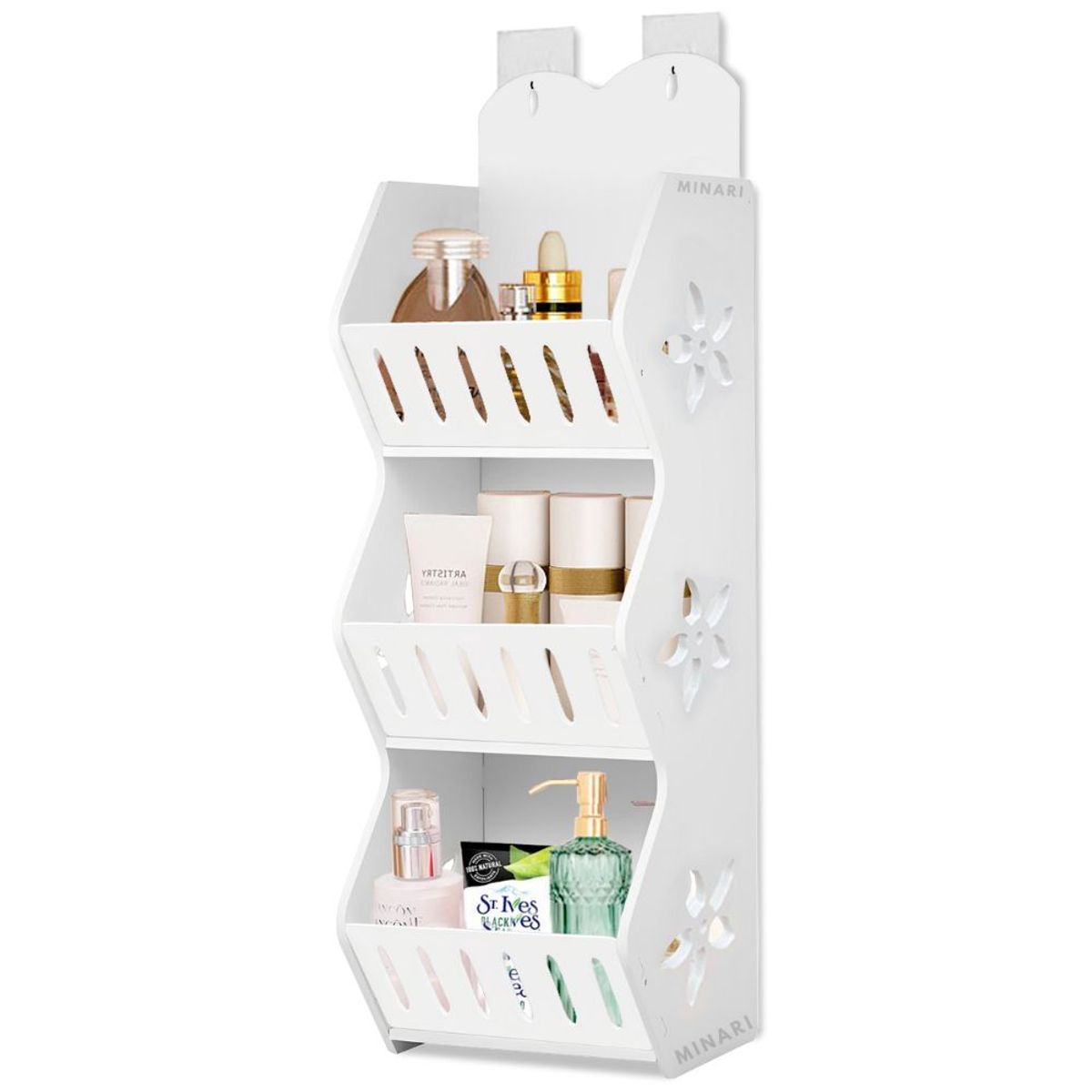 MINARI - Organizador Colgante de Maquillaje Cosméticos Estante 3 Niveles J196