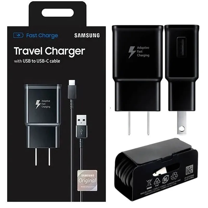 GENERICO - Cargador 15W con Cable Tipo-C para Galaxy S10 S10 Plus Negro