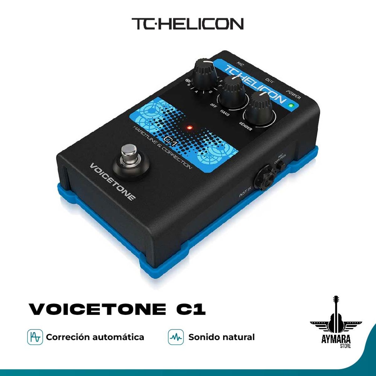 TC HELICON - TC HELICON VOICETONE C1 PEDAL 1 BOTON PARA CORRECCION DE VOZ