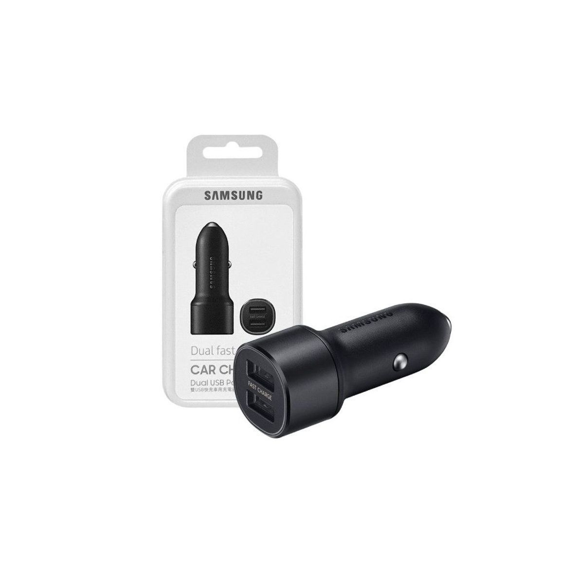 SAMSUNG - Cargador de Auto Samsung Car Charger 15W Dual Fast Charge Negro