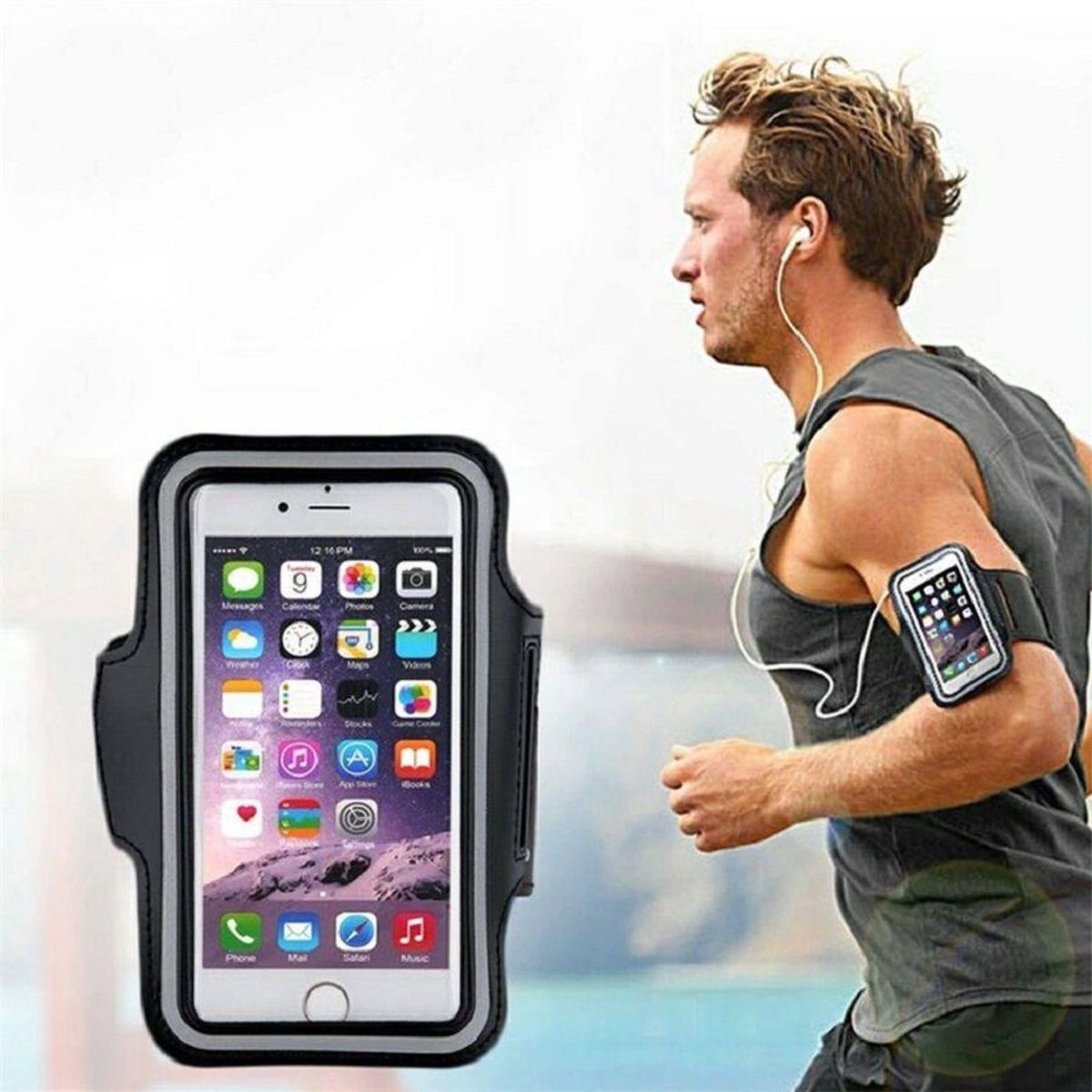 GENERICO - Banda Brazalete Deportivo para Smartphone hasta 6 Pulgadas