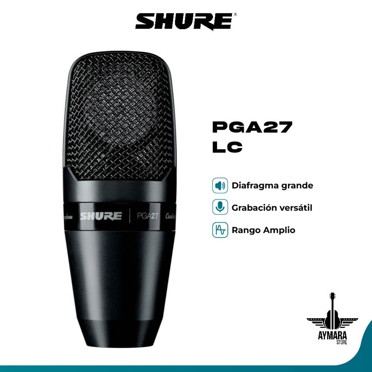 SHURE - SHURE PGA27-LC MICROFONO DE CONDENSADOR