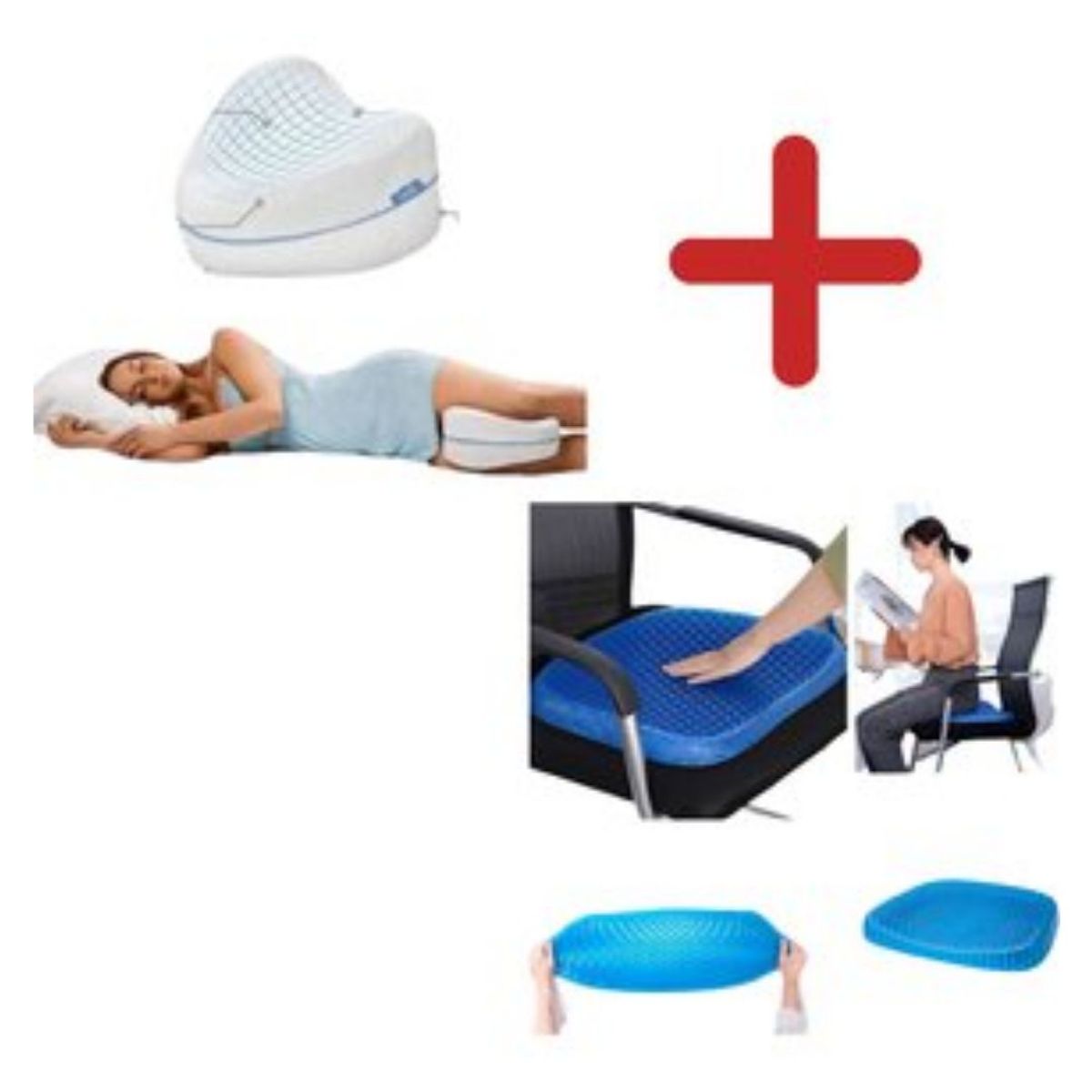 OEM - Cojín Asiento De Gel Ortopédico y Almohada De Pierna