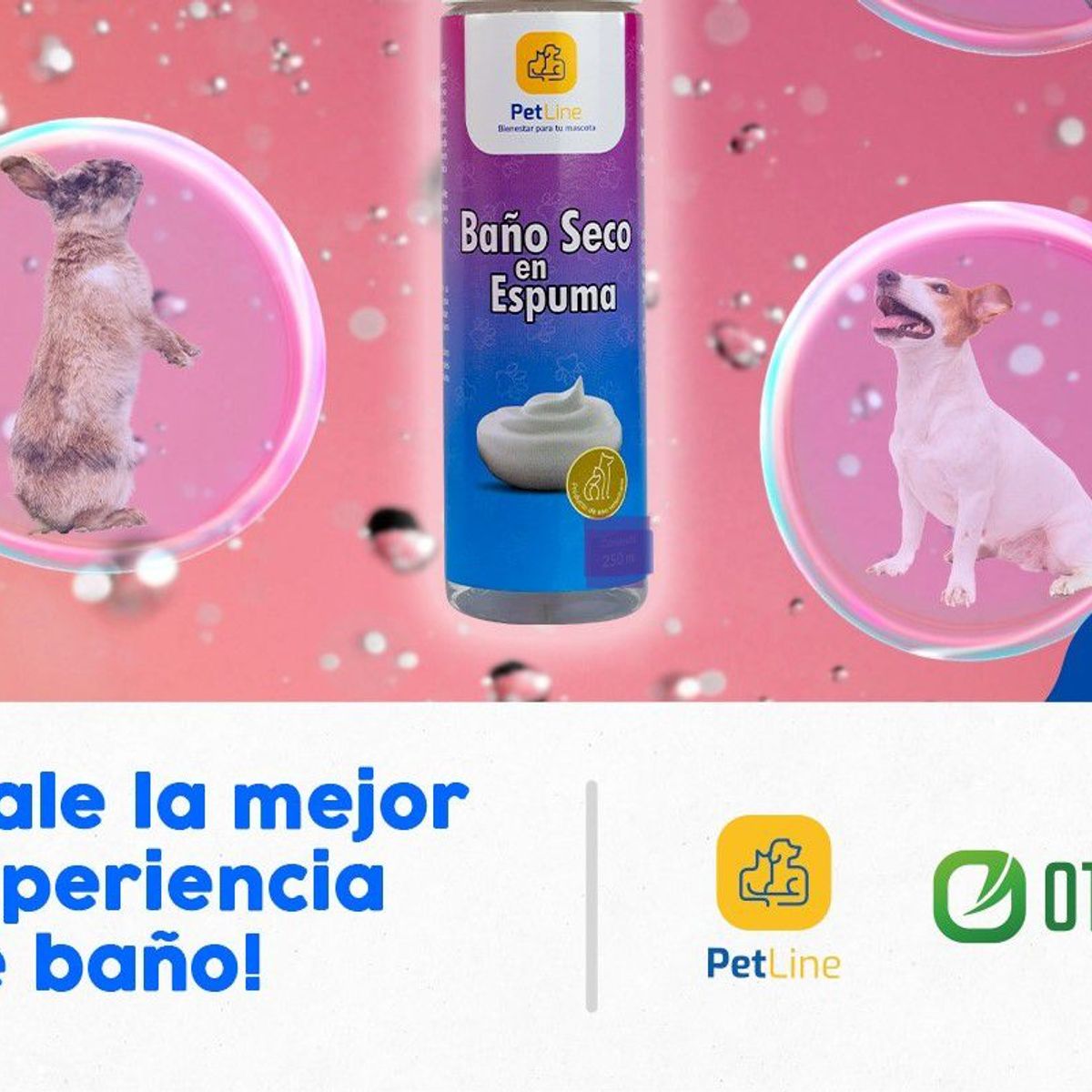 OTAMA - BAÑO SECO PARA PERROS Y CONEJOS SHAMPOO PET LINE 120 ml