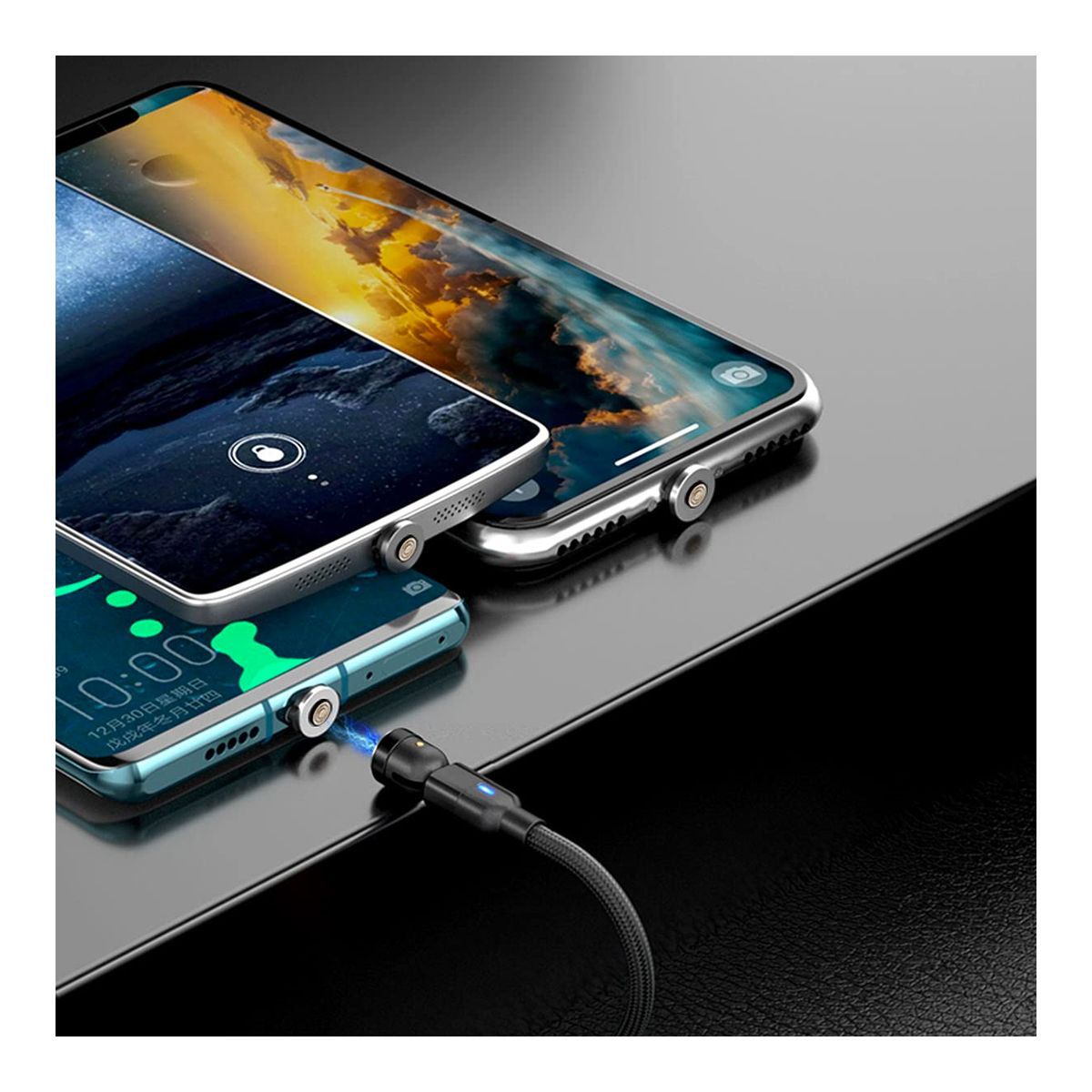 GRETAIL - Cable Cargador Magnético Para Celular USB Tipo C IOS Multifuncional